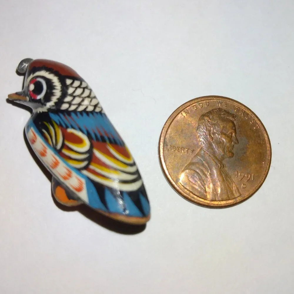 Vintage Takahashi‑Style Hand‑Carved Wood Quail Brooch | Miniature Woodland Bird